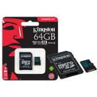 KINGSTON 64GB MicroSD CanvasGO U3 SDCG2/64GB 4K 90MB/S-45MB/S Hafıza Kartı - 1